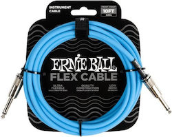 Ernie Ball Flex Cable 6.3mm male - 6.3mm male 3m Μπλε (EB6412)