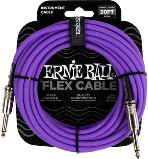 Ernie Ball Flex Cable 6.3mm male - 6.3mm male 6m Purple (EB6420)
