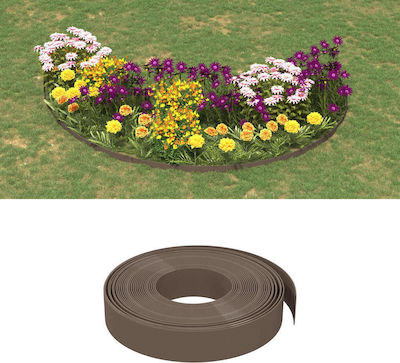 vidaXL Plastic Garden Border in Brown Color 10cm x 10.0m