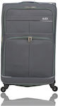 Olia Home Cabin Travel Suitcase Fabric Gray with 4 Wheels Height 55cm.