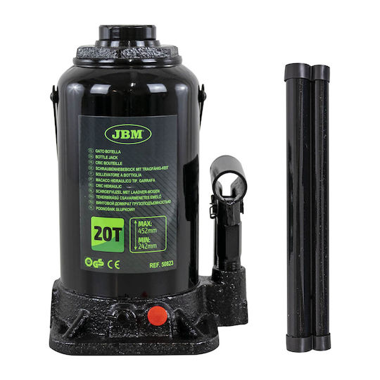 JBM Hydraulic Bottle Jack with Lifting Capacity up to 45.2cm and Weight Capacity up to 20 Tons