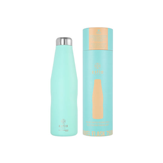 Estia Travel Flask Save the Aegean Bottle Thermos Stainless Steel BPA Free 750ml Bermuda Green