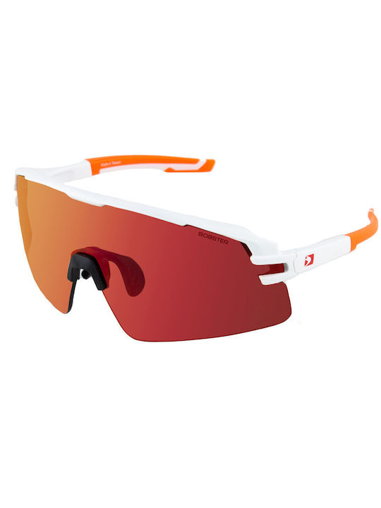 Bobster Flash Sonnenbrillen mit Weiß Rahmen und Rot Spiegel Linse BFLA01