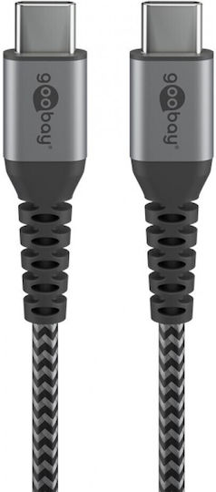 Goobay Braided USB 2.0 Cable USB-C male - USB-C 60W Γκρι 1m 49302