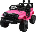 Παιδικό Ηλεκτροκίνητο Αυτοκίνητο Διθέσιο με Τηλεκοντρόλ Τύπου Jeep 4x4 12 Volt Ροζ