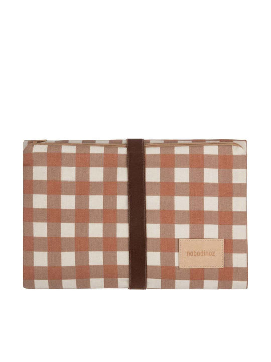 Nobodinoz Travel Changing Pad Checks made of Terracotta Fabric 50x70cm