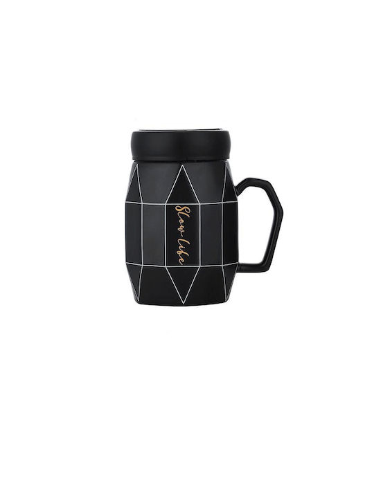 Go Clever Nordic Style Ceramic Cup Black 550ml