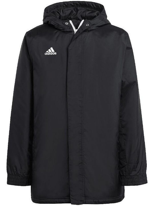 Entrada 22 Stadium Kids Sports Long Jacket with Lining and Hood Black