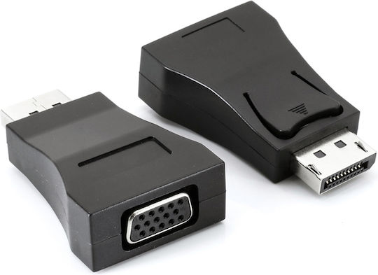 Powertech 60hz Black Converter DisplayPort male to VGA female 1pcs