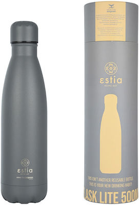 Estia Flask Lite Save the Aegean Ανακυκλώσιμο Μπουκάλι Θερμός Ανοξείδωτο Fjord Grey 500ml