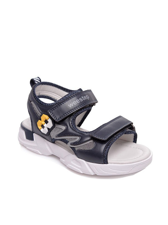 Weestep sandal in dark blue color with double velcro