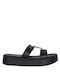 Migato Women's Flat Sandals Flatforms in Black Color