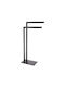 Double Wall-Mounted Bathroom Freestanding Towel Rack ​40x81cm Black