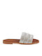 Women's Flat Sandals in Silver Color