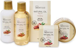 IDC Institute Natural Oil Set Îngrijire pentru Hidratare & Curățare facială cu Exfoliant pentru corp , Sare de baie , Gel de dus & Crema de corp