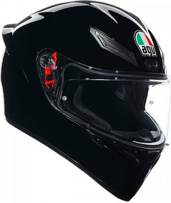 AGV K1 S Negru lucios Cască de motocicletă Față întreagă ECE 22.06 1550gr