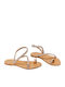 Leather Women's Flat Sandals in White Color