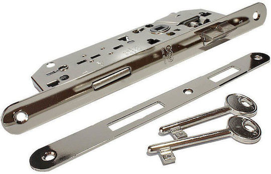 AGB Recessed Lock Mesoportas with Cylinder and Center 40mm Silver