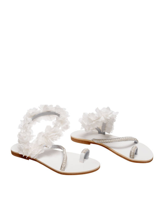 Sandale Casual Damă din Piele Albă