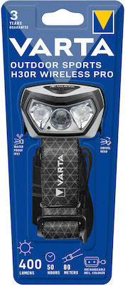 Varta Stirnlampe LED Wasserdicht IPX7 mit maximaler Helligkeit 400lm Sports H30R Pro