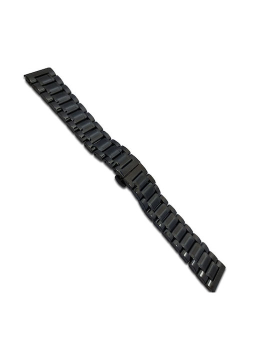 22mm Edelstahl massives schwarzes Armband