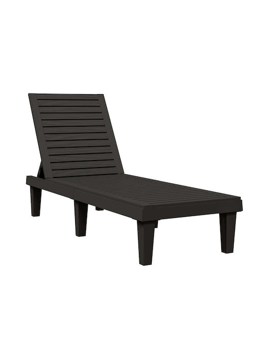 Deckchair Plastic Black 155x58x83cm.