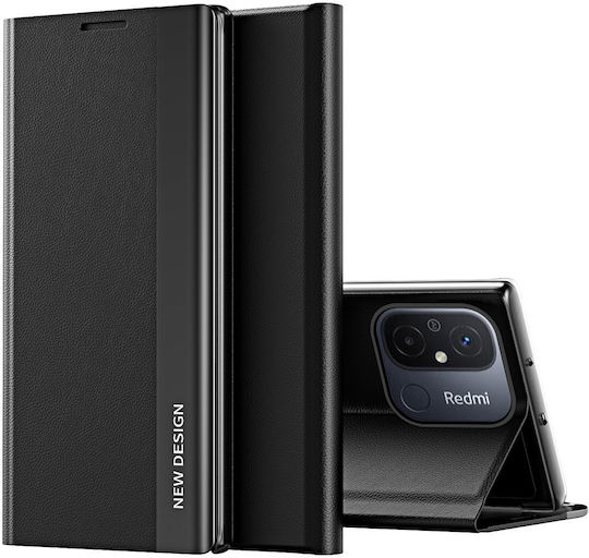 Hurtel Sleep Book Δερματίνης Μαύρο (Redmi Note 12 Pro+)