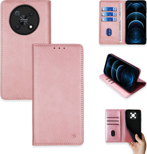 Sonique Vintage Magnet Book Piele artificială / Plastic / Silicon Rose Gold (Huawei Nova Y90)