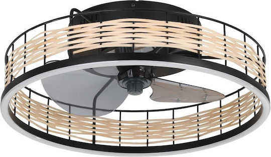 Eglo Frana Ceiling Light 50cm with Light Fixture Beige / Black