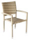 Outdoor-Stuhl Rattan Lina New Ecru 57x58x93εκ.