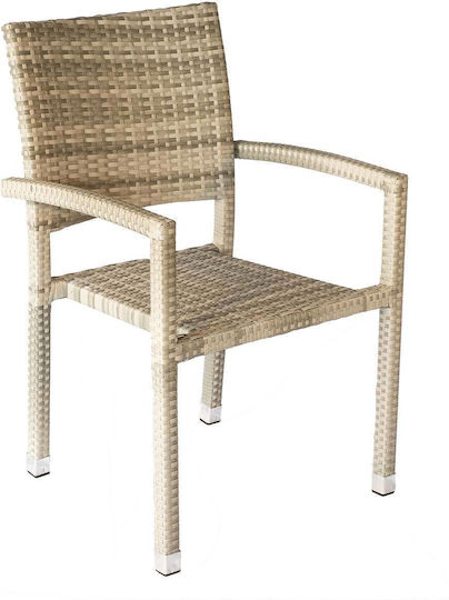 Καρέκλα Lina New Εκρού 57x58x93εκ.