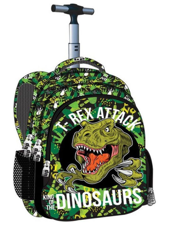 Back Me Up T-Rex School Bag Trolley Elementary, Elementary in Green color