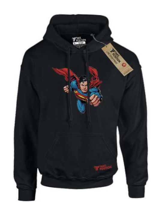 Takeposition Φούτερ με Κουκούλα Superman Μαύρο