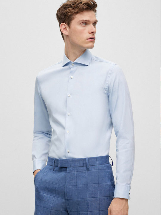 Hugo Boss Men's Shirt with Long Sleeves Light Blue