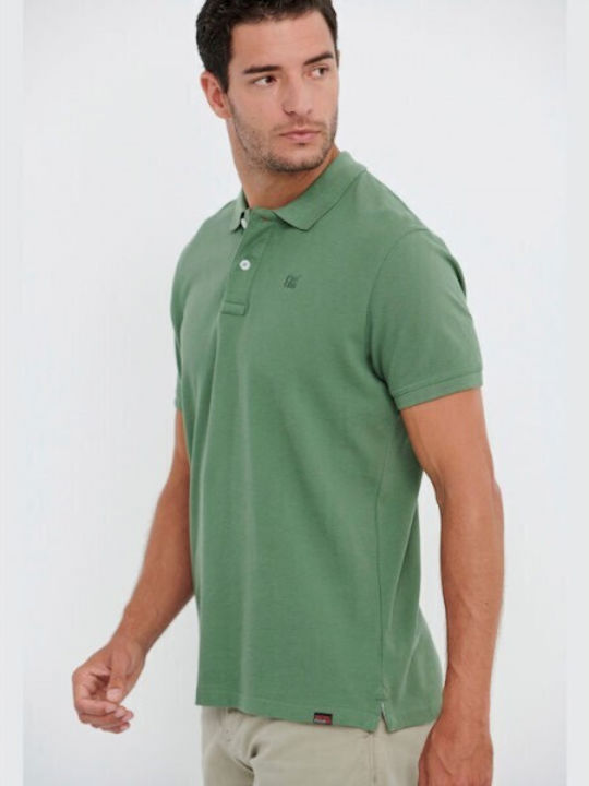 Garage Fifty5 Men's Short Sleeve Blouse Polo Green