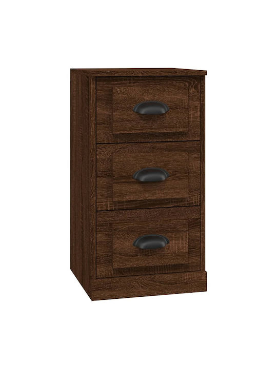 Schubladen Aufbewahrung mit 3 Schubladen Brown Oak L36xB35.5xH67.5cm