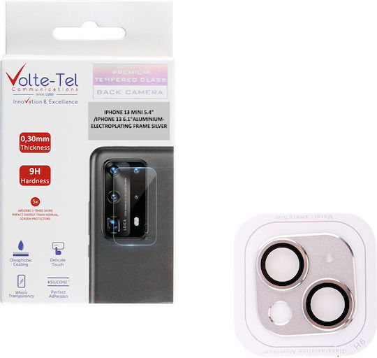 Volte-Tel Electroplating Προστασία Κάμερας Μεταλλικό Πλαίσιο Silver για το iPhone 13 / 13 mini