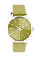 Oozoo Timepieces Γυναικείο Ρολόι 40mm Μπαταρίας με Κίτρινο Δερμάτινο Λουράκι