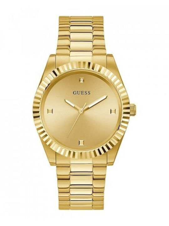 Guess Ανδρικό Ρολόι 42mm Μπαταρίας με Χρυσό Μετ...