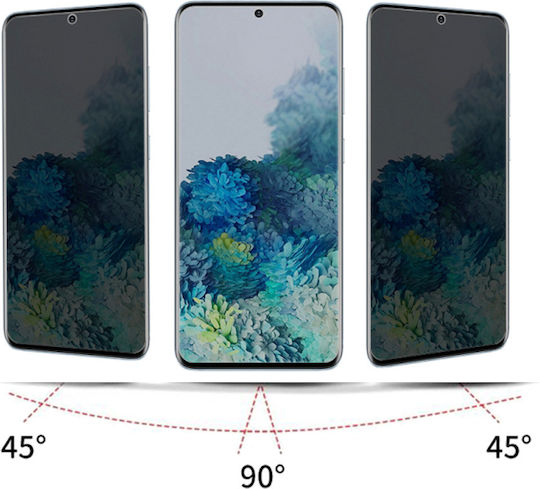 ANTISPY 0.3mm Privacy Full Face Tempered Glass Μαύρο (Galaxy S20)