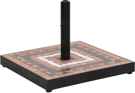 vidaXL Stand de umbrelă din Metal Terracotta / White 40x40x28cm