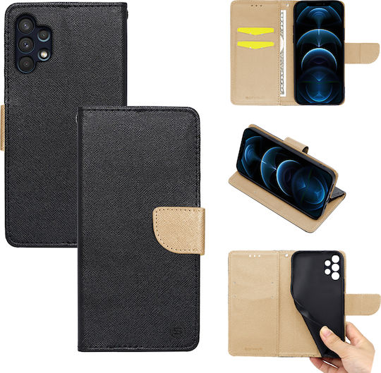 Sonique Trend Buchen Sie Synthetisches Leder / Silikon Schwarz (Galaxy A32 4G)