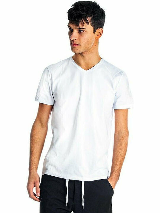 Paco & Co Men's Short Sleeve T-shirt with V-Neck White