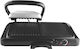 DSP KB1050 Tabletop Electric Grill Smooth and Ribbed Plate 1600W with Lid and Adjustable Thermostat 38cmx19cmcm