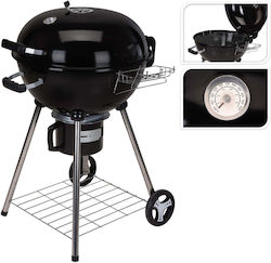 vidaXL Round Charcoal Grill with Wheels and Side Surface 54cmcm