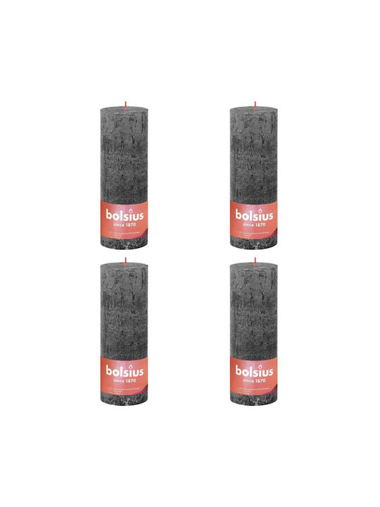 Bolsius Decorative Candle Gray 4pcs