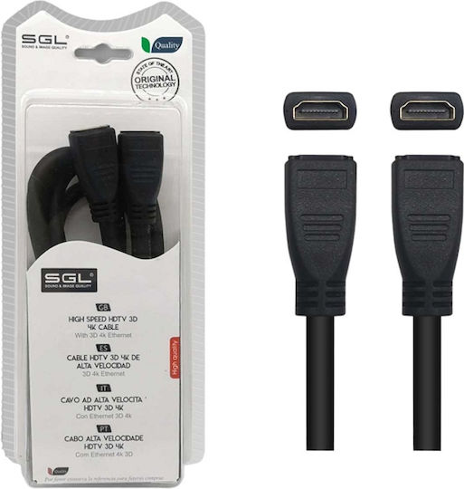 SGL Cable HDMI female - HDMI female 3m Μαύρο