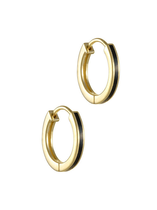 Gold earring 9K Gold 9K Circle Square Enamel