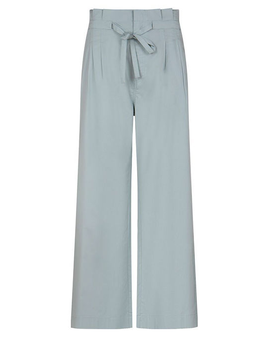 Women's Fabric Trousers Light Blue