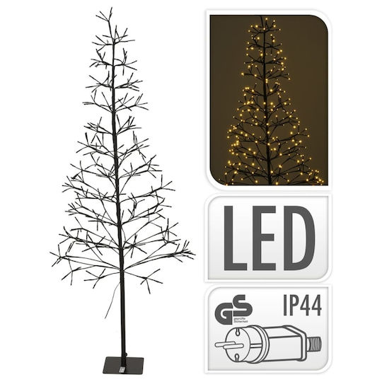 Christmas Decorative Illuminated Metal Tree Natural Appearance 150cm IP44 Electric Black